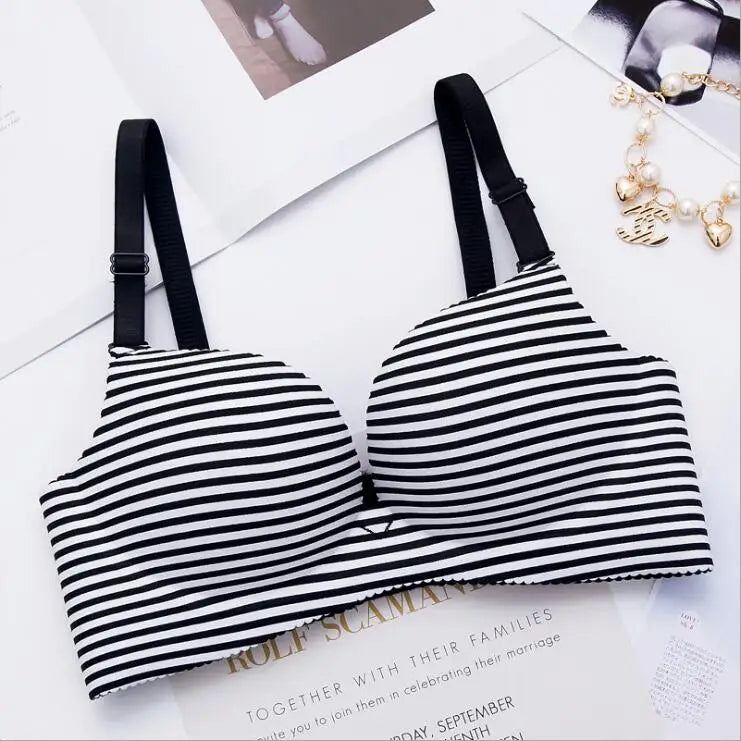 Women Flower Print Seamless Bra Sexy Lingerie Floral Push Up Bras One-Piece Underwear