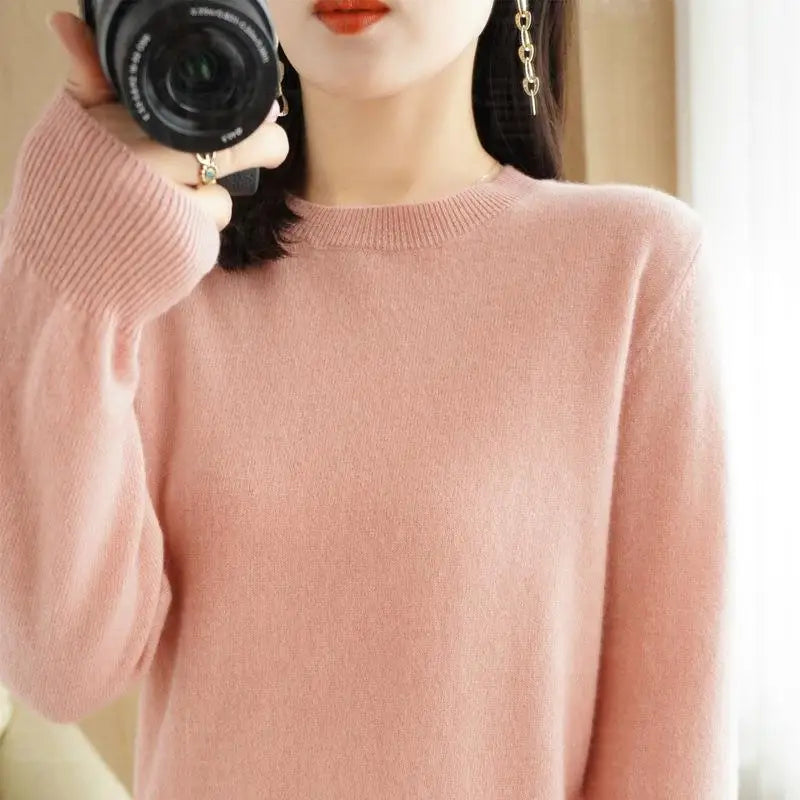 Autumn And Winter Thin Sweater Women's Round Neck Pullover Casual Knitted Top Women's Short Underlay Fashion 18 Colors