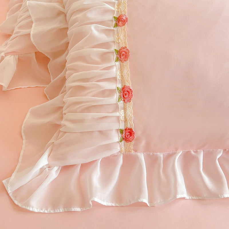 3 Pieces Korean-style Bedding Set King Size duvet cover pillow Shams for All Seasons ﻿bedroom decoration