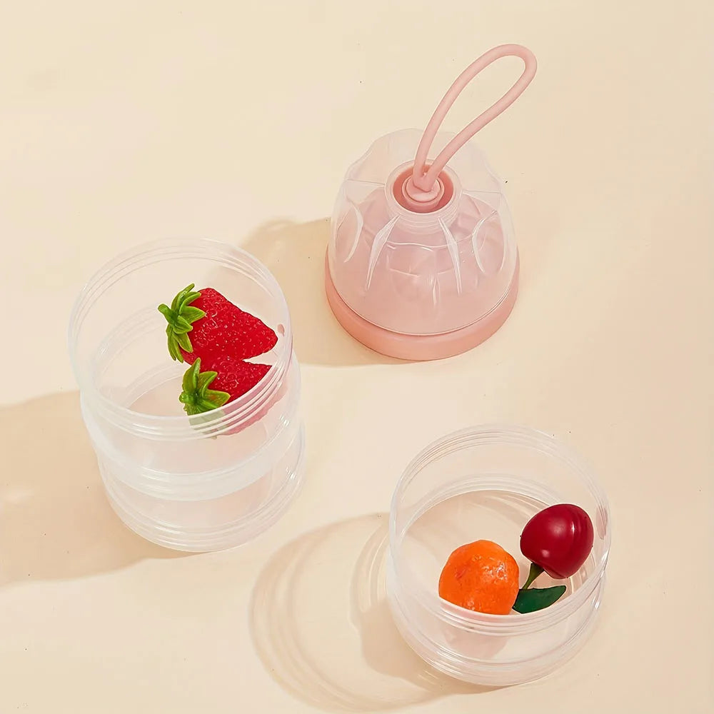 3 Layers Milk Powder Container, Stackable Formula Dispenser, Household Multifunction Food Storage Box