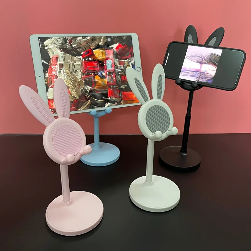 Pink Cartoon Little Rabbit Desktop Mobile Phone Stand Tablet Computer Stand Adjustable Telescopic Lift Student Lazy Person Stand