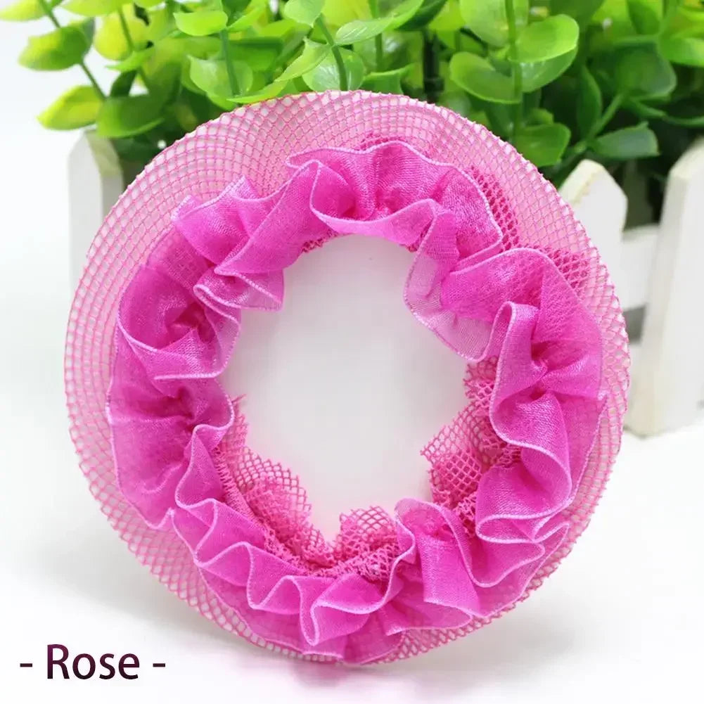 Beautiful Bun Cover Snood Women Hair Net Ballet Dance Skating Crochet Fanchon Rhinestone Styling Headwear Accessories