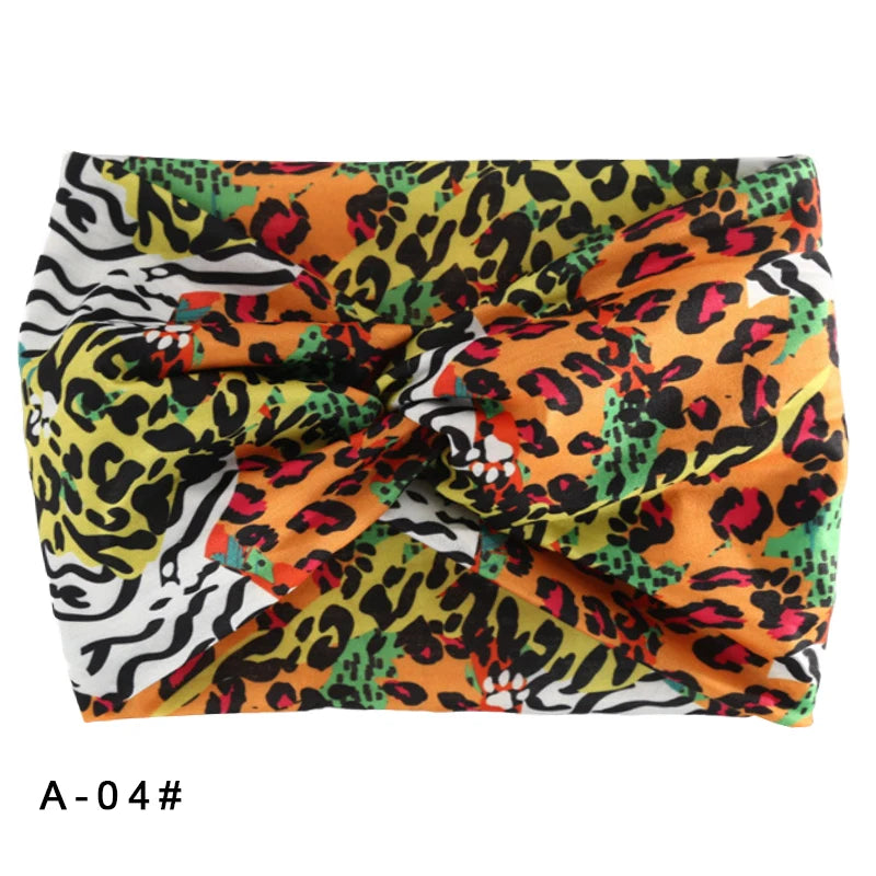 Printed Wide Elastic Headband Pilates Yoga  Running Cycling Hairband Turban Makeup Hair Hoop Makeup Headwrap for Women Girl