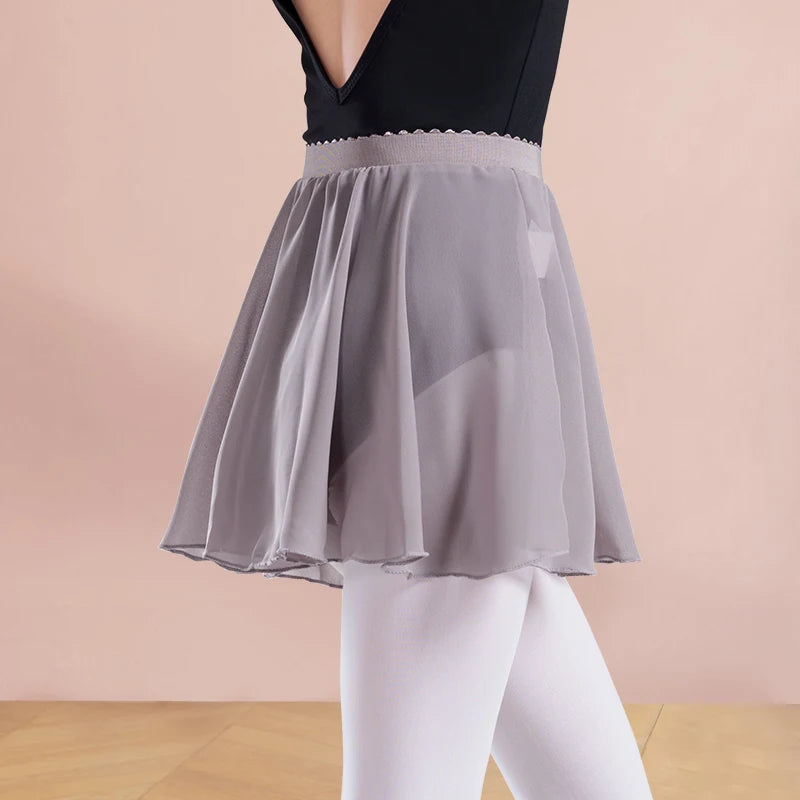 Ballet Skirt for Girls Chiffon Ballet Skirt Women Sheer Dance Skirt Elastic Waist Skirt Kid Pull on Skirt Adult Mini Dance Skirt