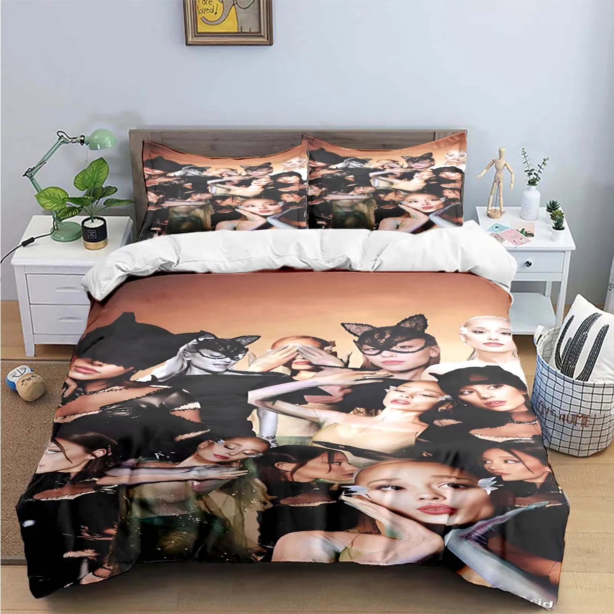 Fashion Pop Singer A-Ariana G-Grande Print Bedding Sets Bed Supplies Set Duvet Cover Bed Comforter Set Bedding Set Luxury Gift