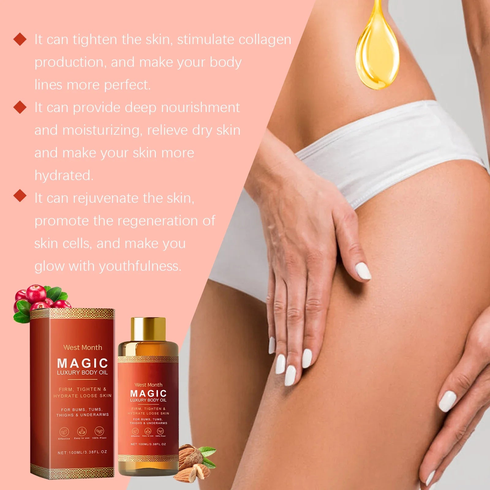 Tightening Body Oil Lifting Firming Lighten Fine Lines Improve Sagging Skin Dullness Brightening Moisturizing Nourish Skin Care