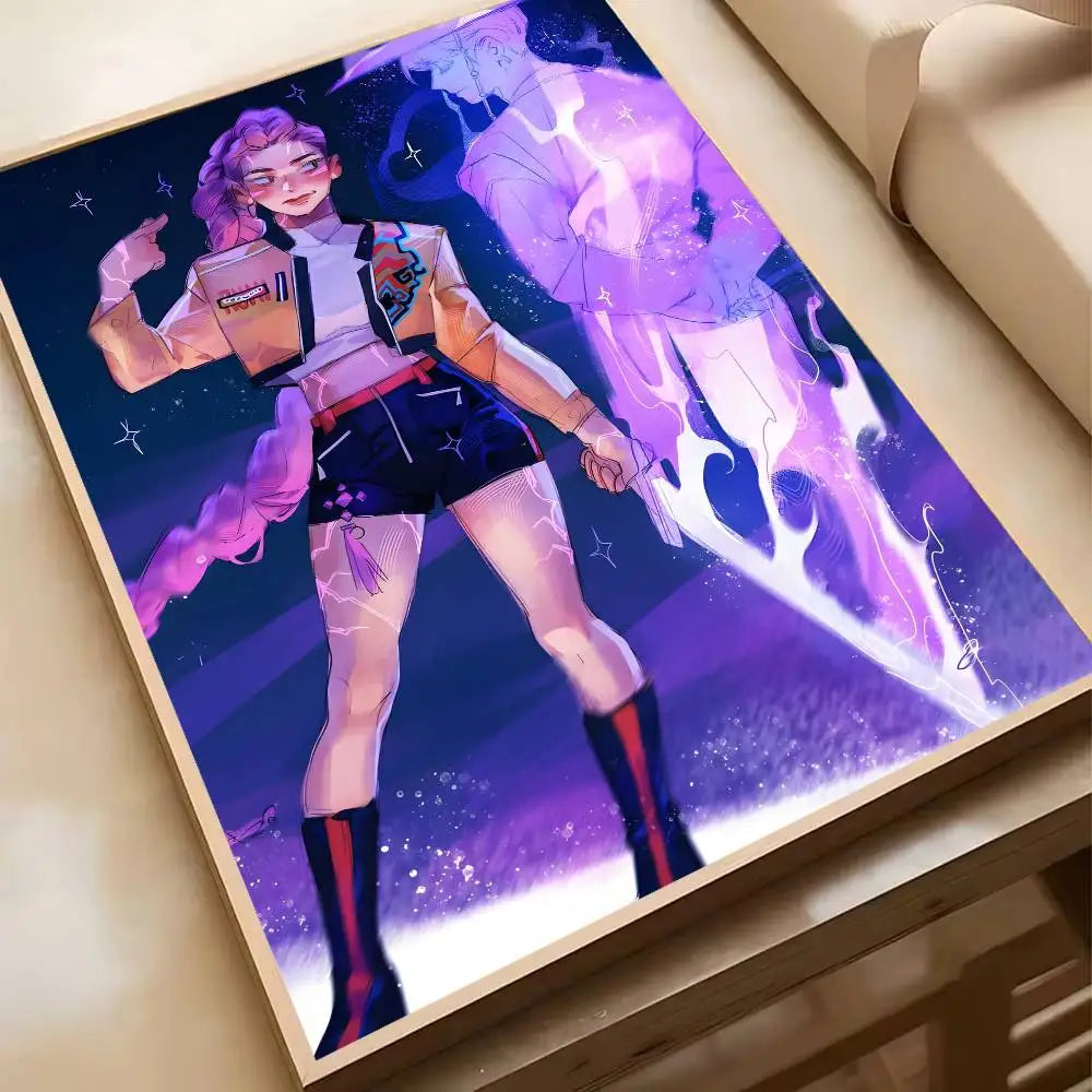 Hot Movie K-pop D-Demon H-Hunters Anime Poster Waterproof HD Art Wall Decal Self-Adhesive Print. Aesthetic Home Room Decor for L