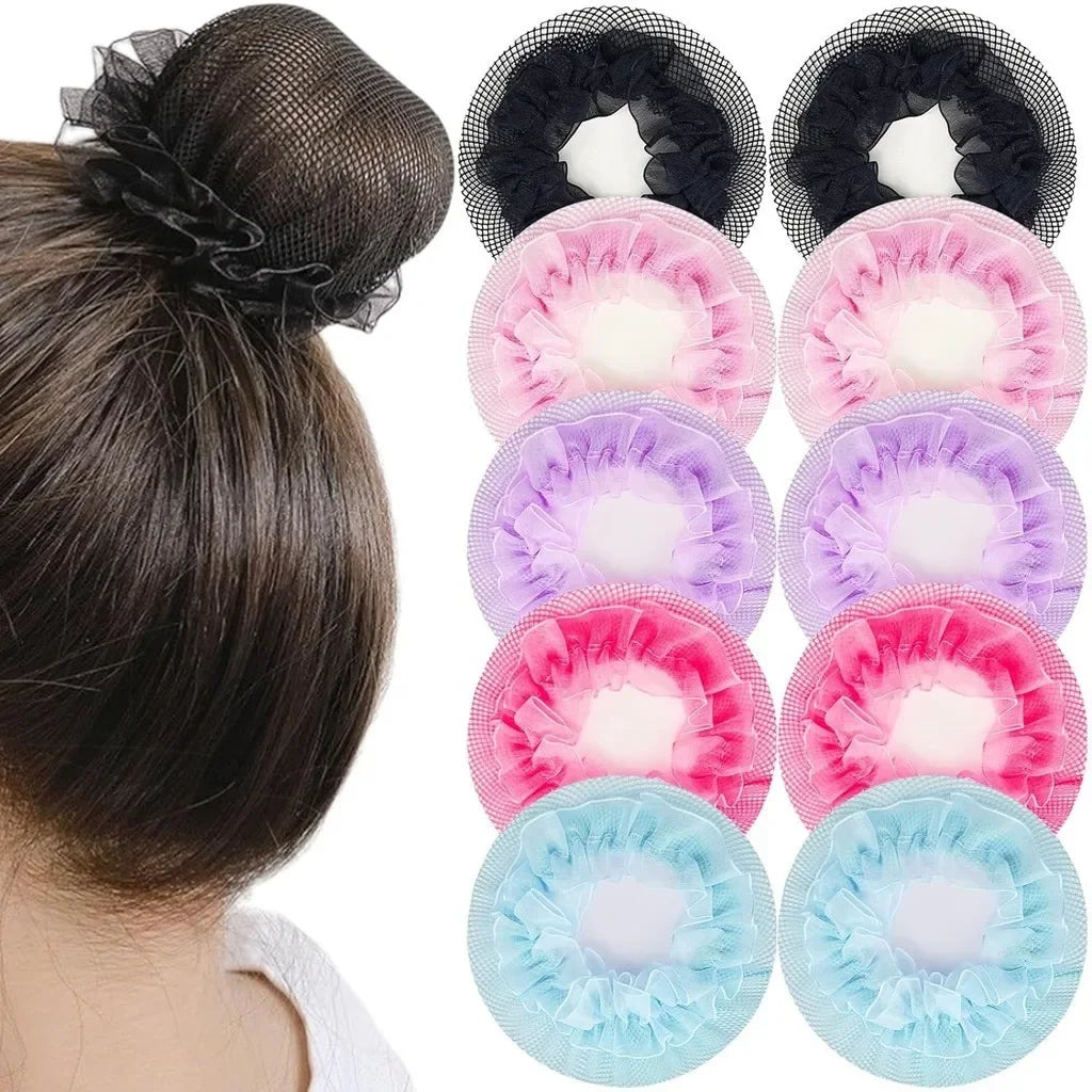 Beautiful Bun Cover Snood Women Hair Net Ballet Dance Skating Crochet Fanchon Rhinestone Styling Headwear Accessories