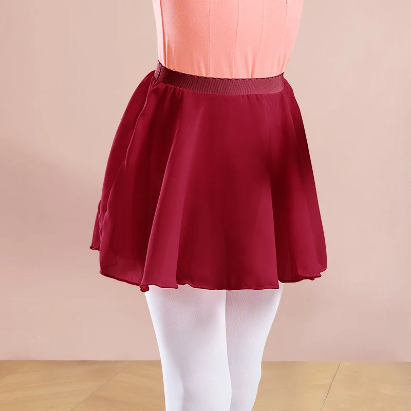 Ballet Skirt for Girls Chiffon Ballet Skirt Women Sheer Dance Skirt Elastic Waist Skirt Kid Pull on Skirt Adult Mini Dance Skirt