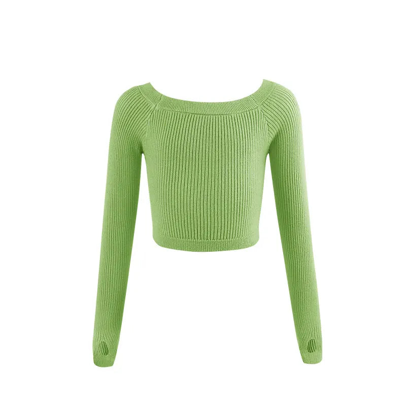 Girls Ballet Sweater Kids Ballet Tops Dance Knitwear Sweater Warm Thermal Dance Coat Boat Neck Knitted Jacket Dance Tops Girls