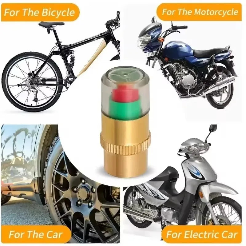 Tyre Pressure Indicator Valve Cap Car Motorcycle Tire Pressure Monitor Tools Tire Valve Caps Inspection Accessories