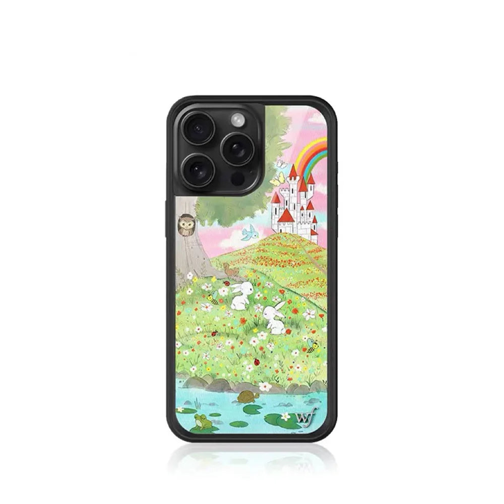 New Wildflower Angel Wing Phone Case for iPhone 17Pro 12 13 14 15 16 Pro Max Plus I Heart Me Call story Rabbit INS Cartoon Cover