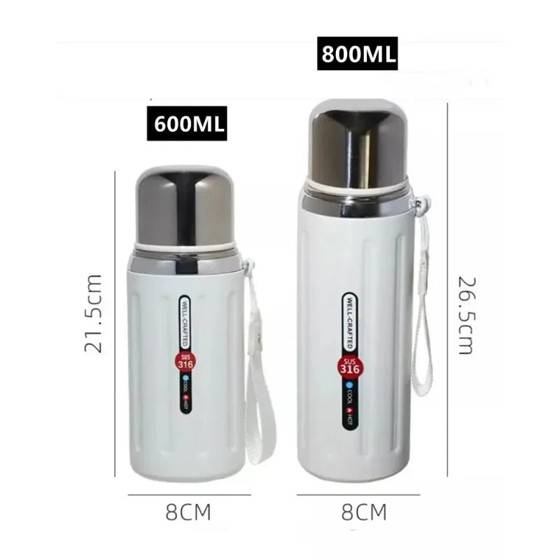 New 800ml Vacuum Flask Insulated Water Bottles Travel Thermal Cups For Hot And Cold Beverage Summer Winter Drinkware Gifts