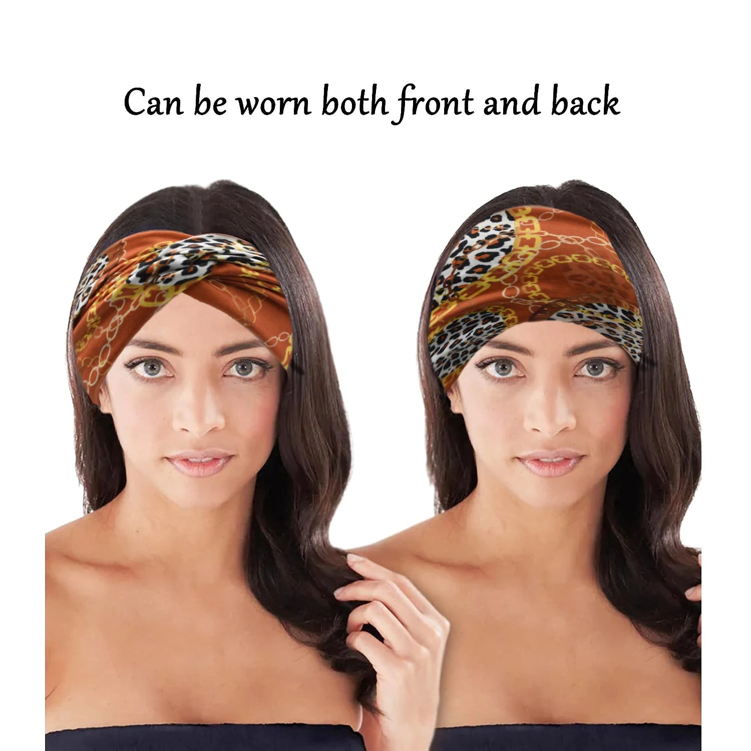 Printed Wide Elastic Headband Pilates Yoga  Running Cycling Hairband Turban Makeup Hair Hoop Makeup Headwrap for Women Girl
