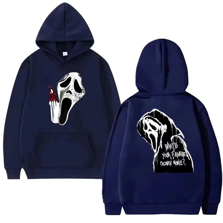 2025 New in gothic Double Sided printed streetwear Men women VI Ghostface Graphic Hoodie Unisex Fleece Long sleeve Sweatshirts