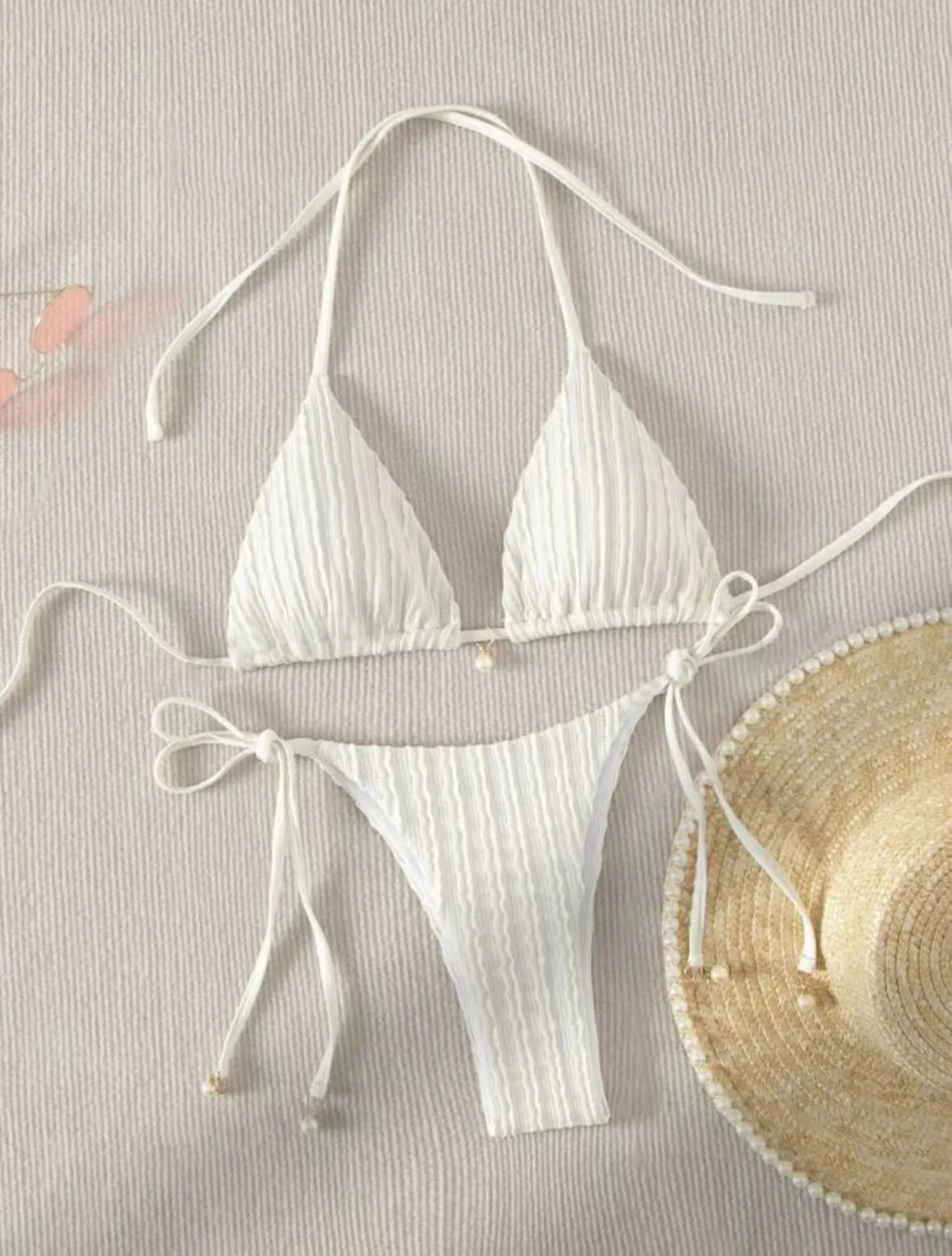 Vzvn 2025 New Summer Swimwear Bikinis Set Sexy Backless Bikini 2 Pieces Set Women Laced Up Solid Split Swimsuit Beach Bikini