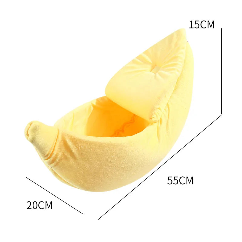 Banana Cat Bed House Funny Cute Cozy Cat Mat Beds Warm Durable Portable Pet Basket Kennel Dog Cushion Cat Supplies Multicolor