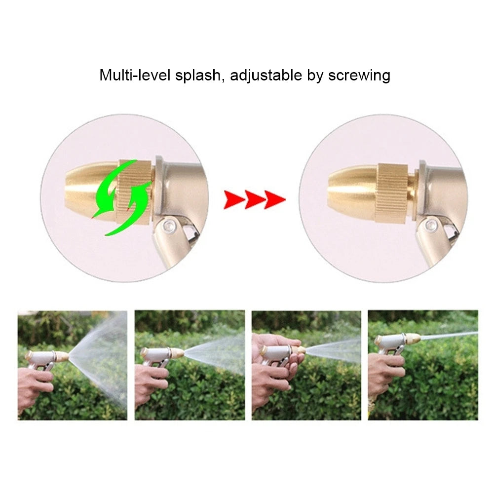 Car Washing Water Gun Pure Brass All Metal High Pressure Household Cleaning Spray