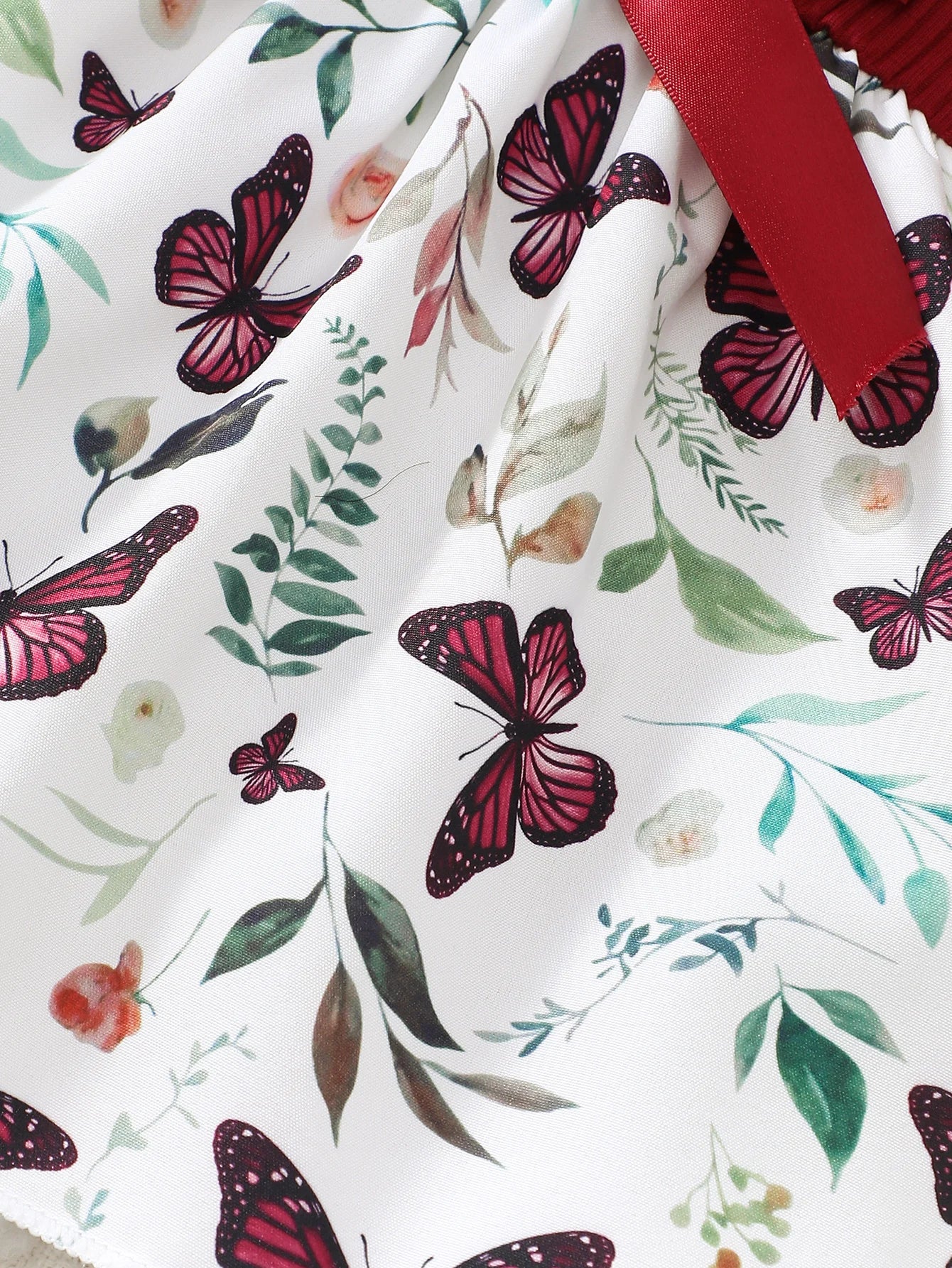 Baby Girl Summer Fashion Cute Ruffled Butterfly Print Dress