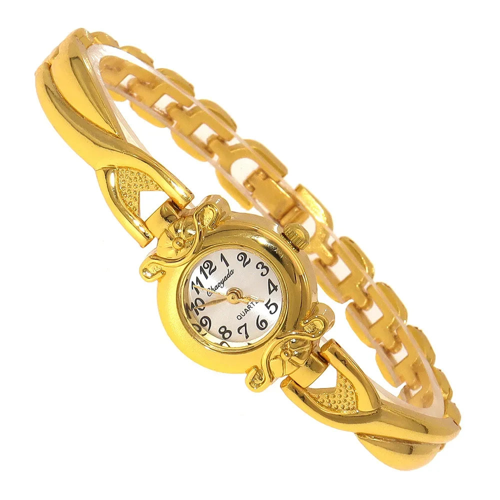 Luxury Woman Lady Pendant Bangle Bracelet Wristwatches Young Female Girls Waterproof Gifts Thin Strap Watches gold watch women