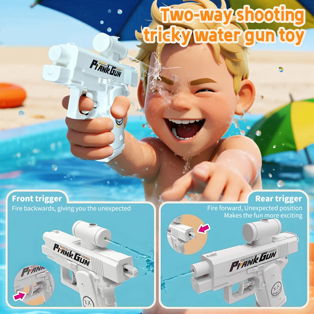 Two-Way Water Gun Prank Water Gun Stress Relief Toys Small Pistol Outdoor Indoor Shoot Game Parent-Child Interaction Watergun