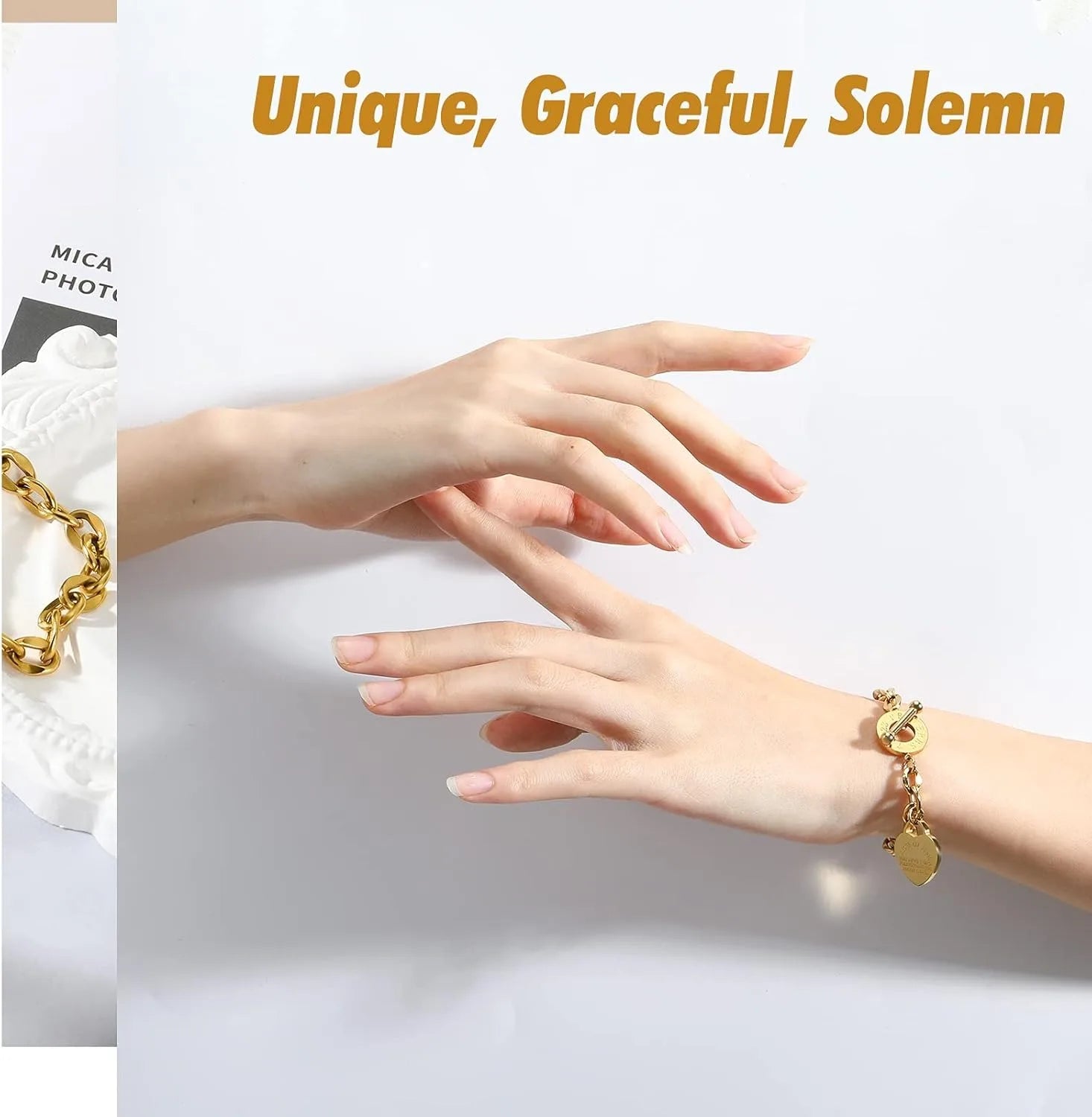 Love Pendant Link Chain OT Clasp Birthday Heart Jewelry Gift Bracelet for Women Bible Verse Bracelet Silver Gold Bracelet