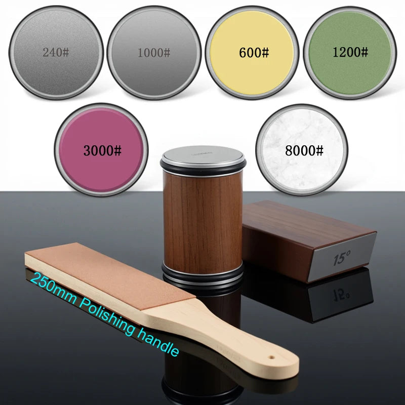 Rolling Knife Sharpener Magnetic Knife Holder Diamond Sharpening Stone with15and20 Degrees Angle Roller Kitchen Accessory set