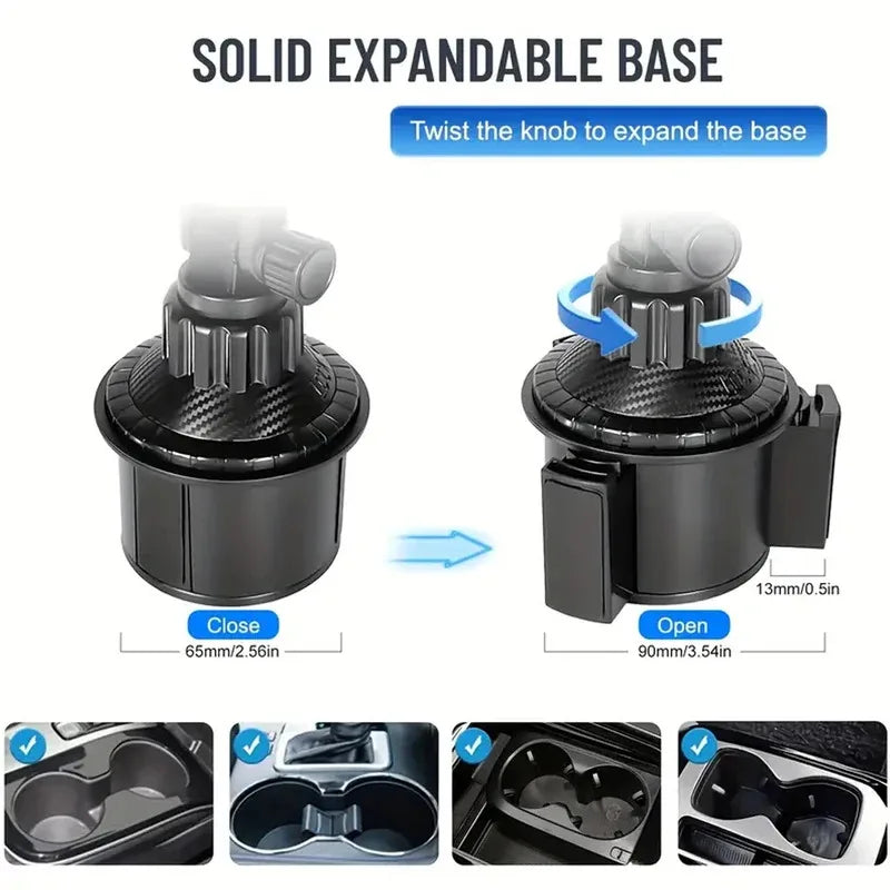 360° Rotation Magnetic Phone Holder for Car Cup Mount Compatible with Magsafe iPhone 16/15/14/13/12 Samsung Xiaomi Vehicle Cell