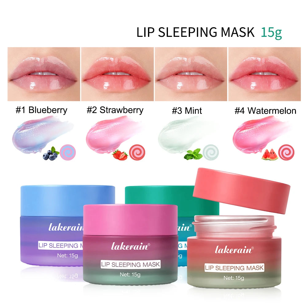 Moisturizing Blueberry Lip Mask Dual-Color Lip Sleeping Mask for Reduce Fine Lines Nourish Exfoliation Lips Skin Care