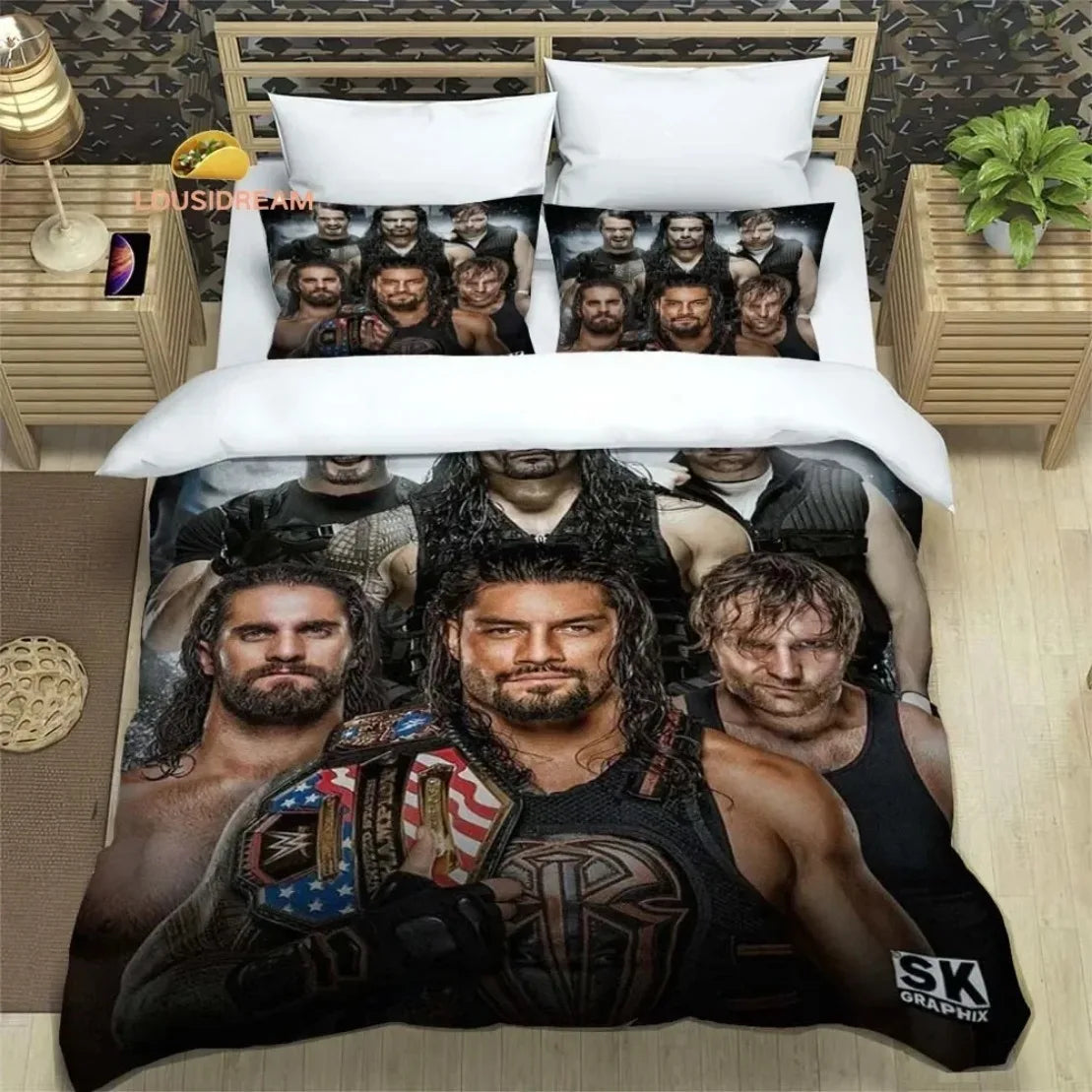 Wrestling Game WWE EAW Bedding Set Fashion Wrestling Sport American Nightmare Cody Rhodes Duvet Cover Bed Comforter Set