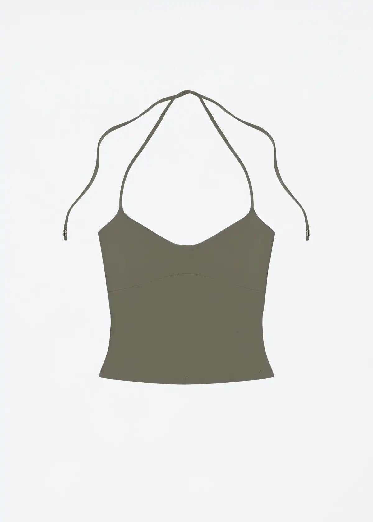 Tank Women's Open-Back Stretchy Camisole Top with Metal Accessories and Self-Tie Shoulder Straps, Low-Neck Sexy Halter Top