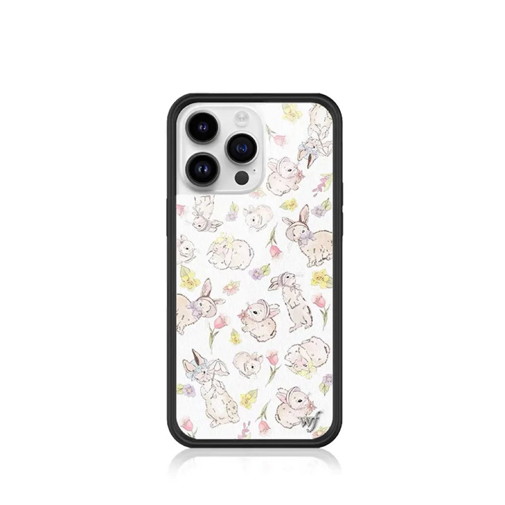 New Wildflower Angel Wing Phone Case for iPhone 17Pro 12 13 14 15 16 Pro Max Plus I Heart Me Call story Rabbit INS Cartoon Cover