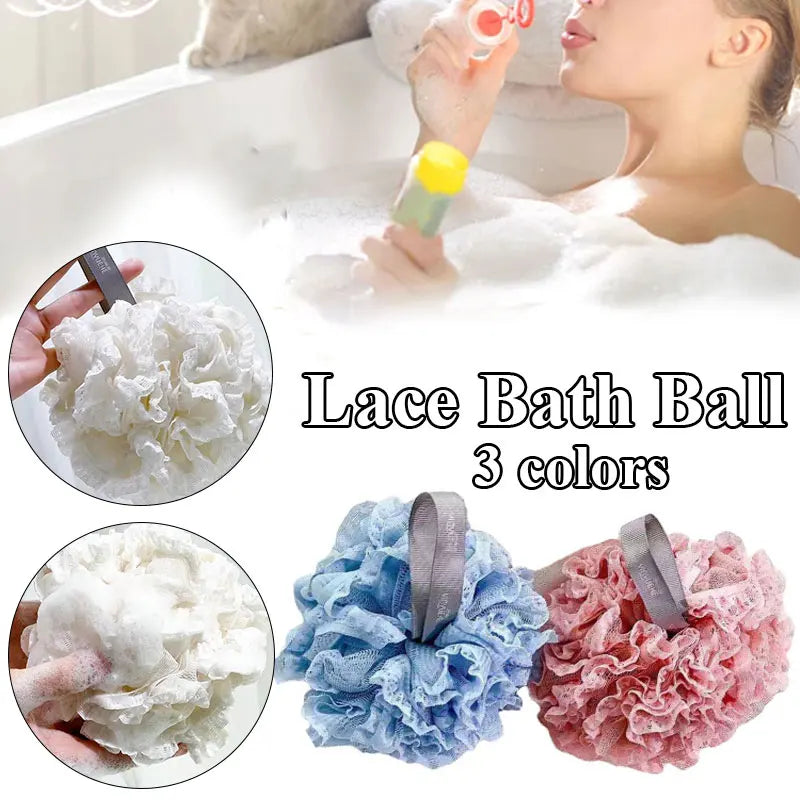 Soft Bath Scrub Bath Ball Body Clean Bath Puff Bathroom Supplies  Flower Scrubbing Bubble Shower Mesh Sponge Back Brush