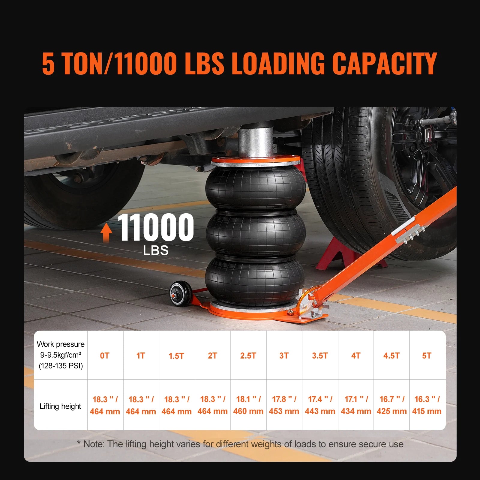 SucceBuy Air Jack 3/5 Ton Pneumatic Lifting Jack with Heightened Column Adjustable Handle Thick Rubber Pad for Sedan SUV Pickup