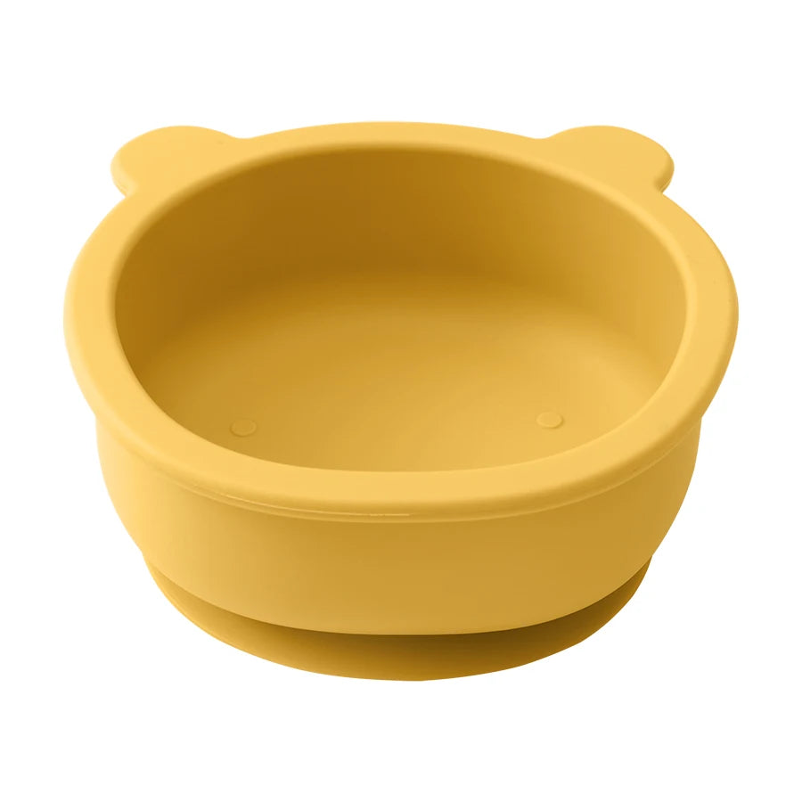 Color Kids Silicone Feeding Baby Tableware Cute Cartoon Bear Bowl Suction Feeding Bowl toddle Training Dinner Dishes Baby Stuff