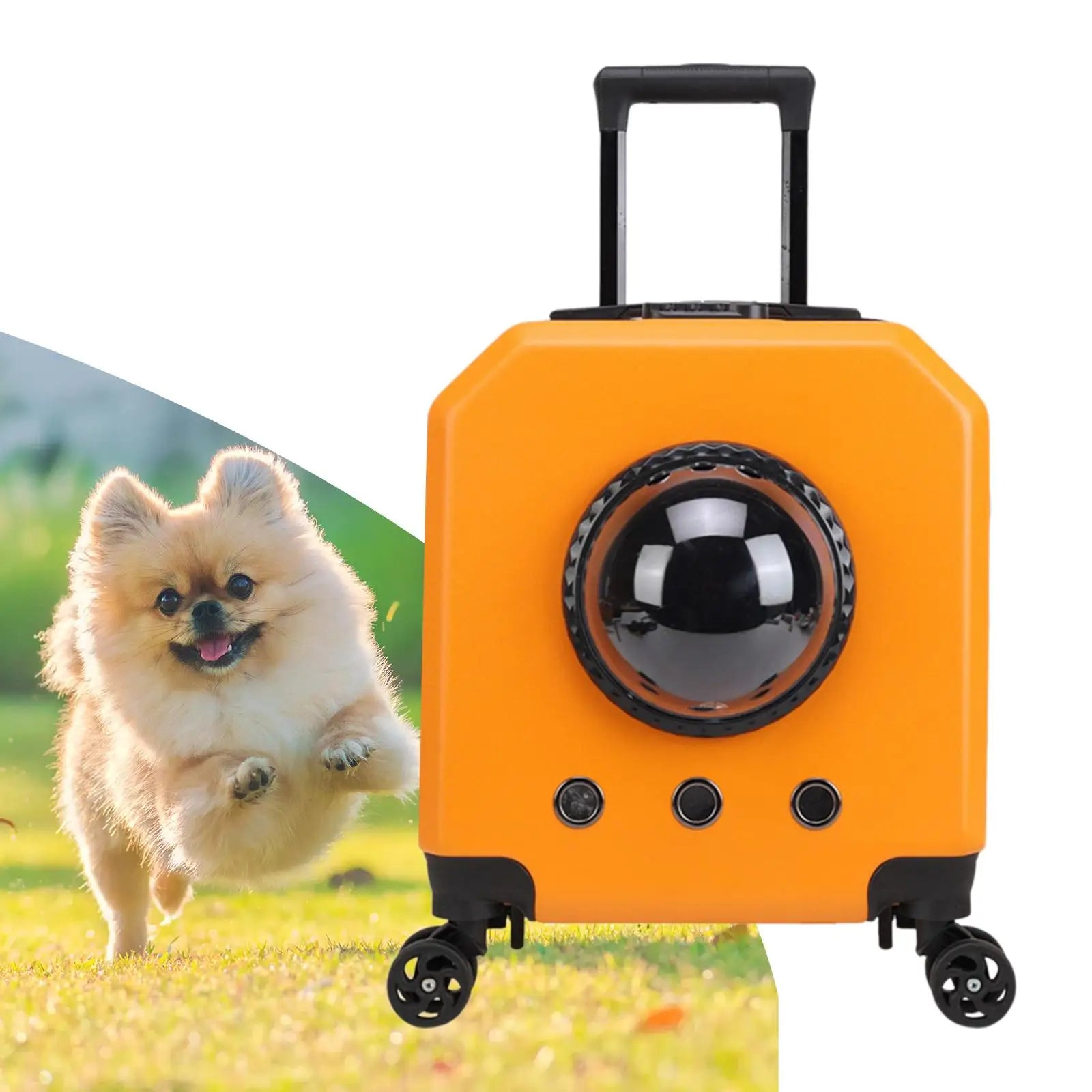 Pet Travel Carrier with Wheel Portable Cat Trolley Case for Camping Outdoor