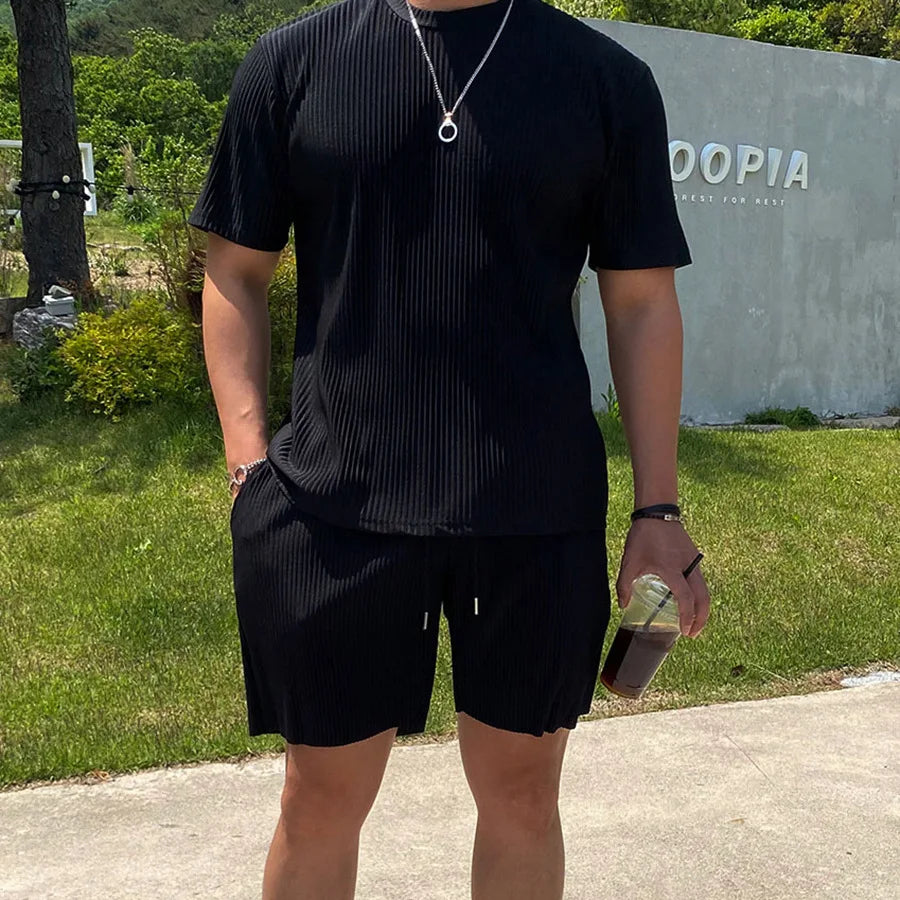 Men's Summer Quick Dry Breathable Gym Fitness Sports Running Ruffled Casual Shorts Workout Jogger Short Pants Loose Sweatpants