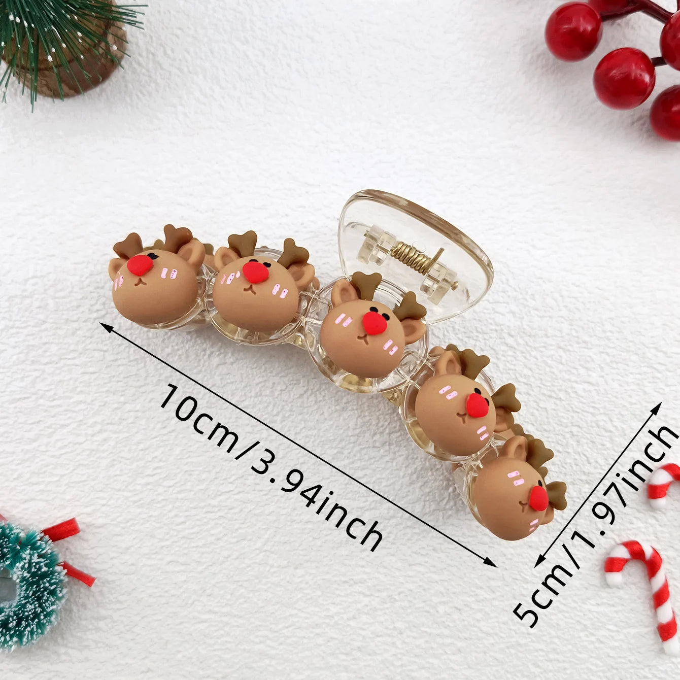 Christmas Transparent Acrylic Hair Clip New Cute Large Hair Claw Barrettes Santa Claus Hairpin Hair Accessories Headwear