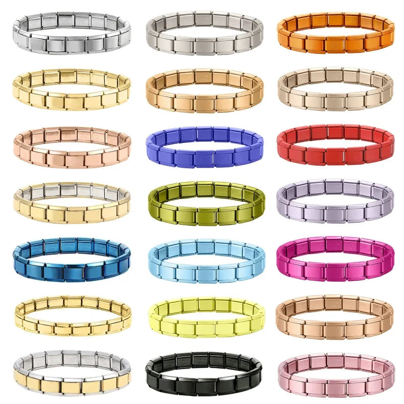 Italian Charm Bracelets DIY Basic Chain Stainless Steel Bangle Versatile Assembled Modules Ideal Gift 9mm Universal Dropshipping
