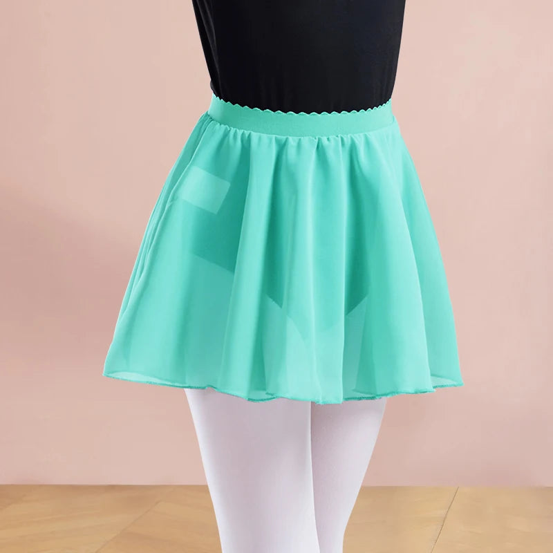 Ballet Skirt for Girls Chiffon Ballet Skirt Women Sheer Dance Skirt Elastic Waist Skirt Kid Pull on Skirt Adult Mini Dance Skirt