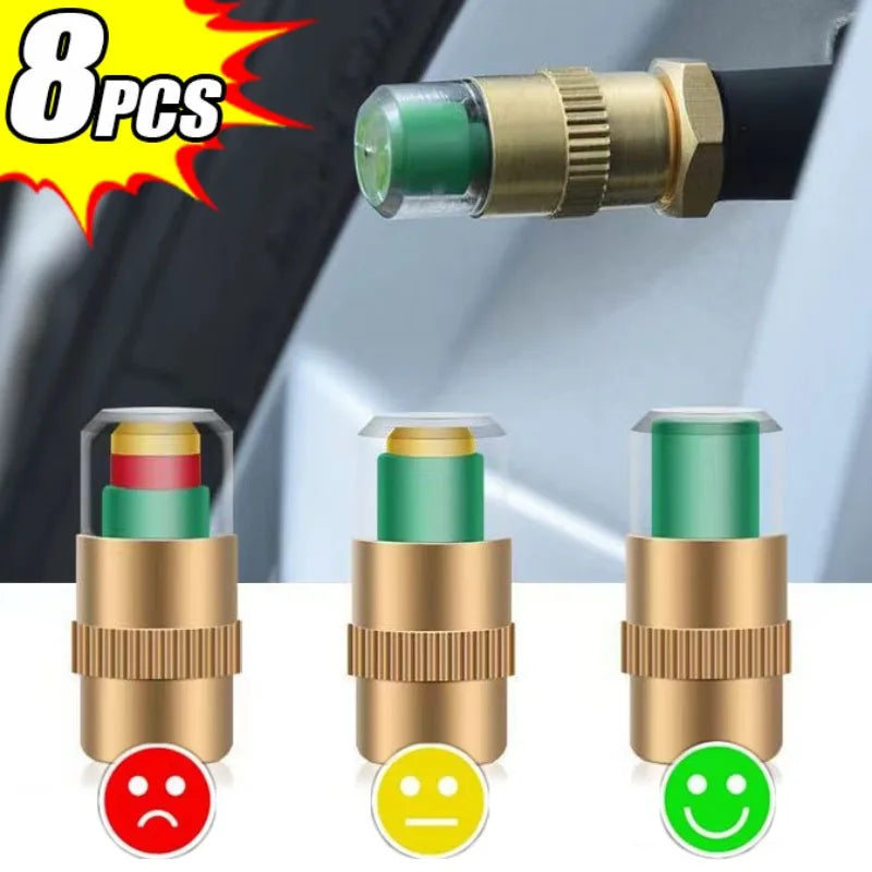 Tyre Pressure Indicator Valve Cap Car Motorcycle Tire Pressure Monitor Tools Tire Valve Caps Inspection Accessories