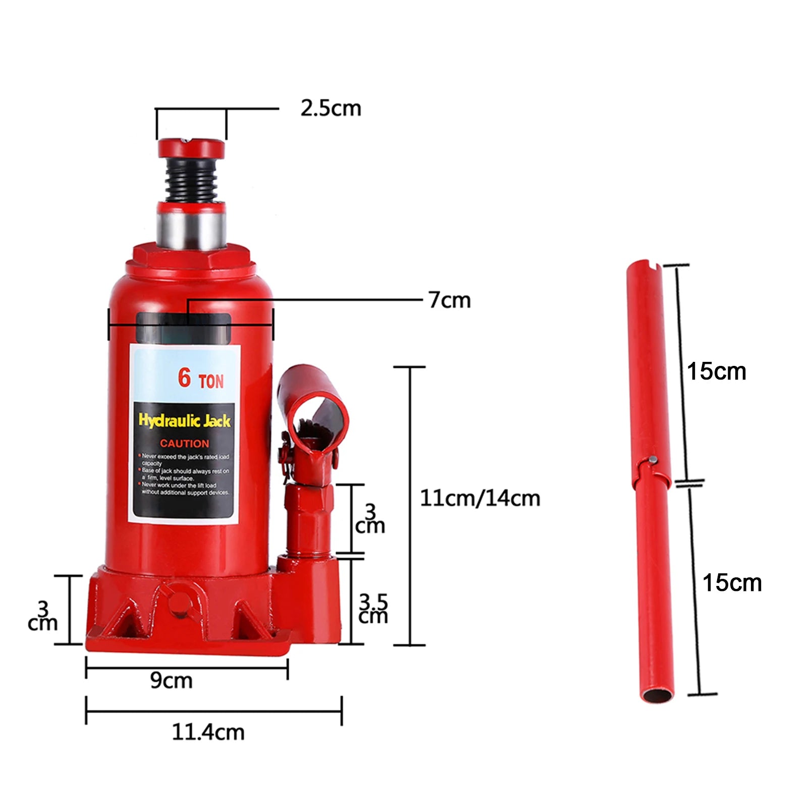 Bottle Jack Car Lift Vehicle Repair Tool 6T Heavy Duty Hydraulic Bottle Jack Lifting Car Van  Vehicle Automotive Lift