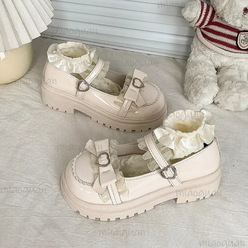 2025 Spring and Autumn Women's Shoes Fashion Round Toe Medium Heel Bow Knot Pumps Belt Buckle Ladies Casual Mary Jane Shoes