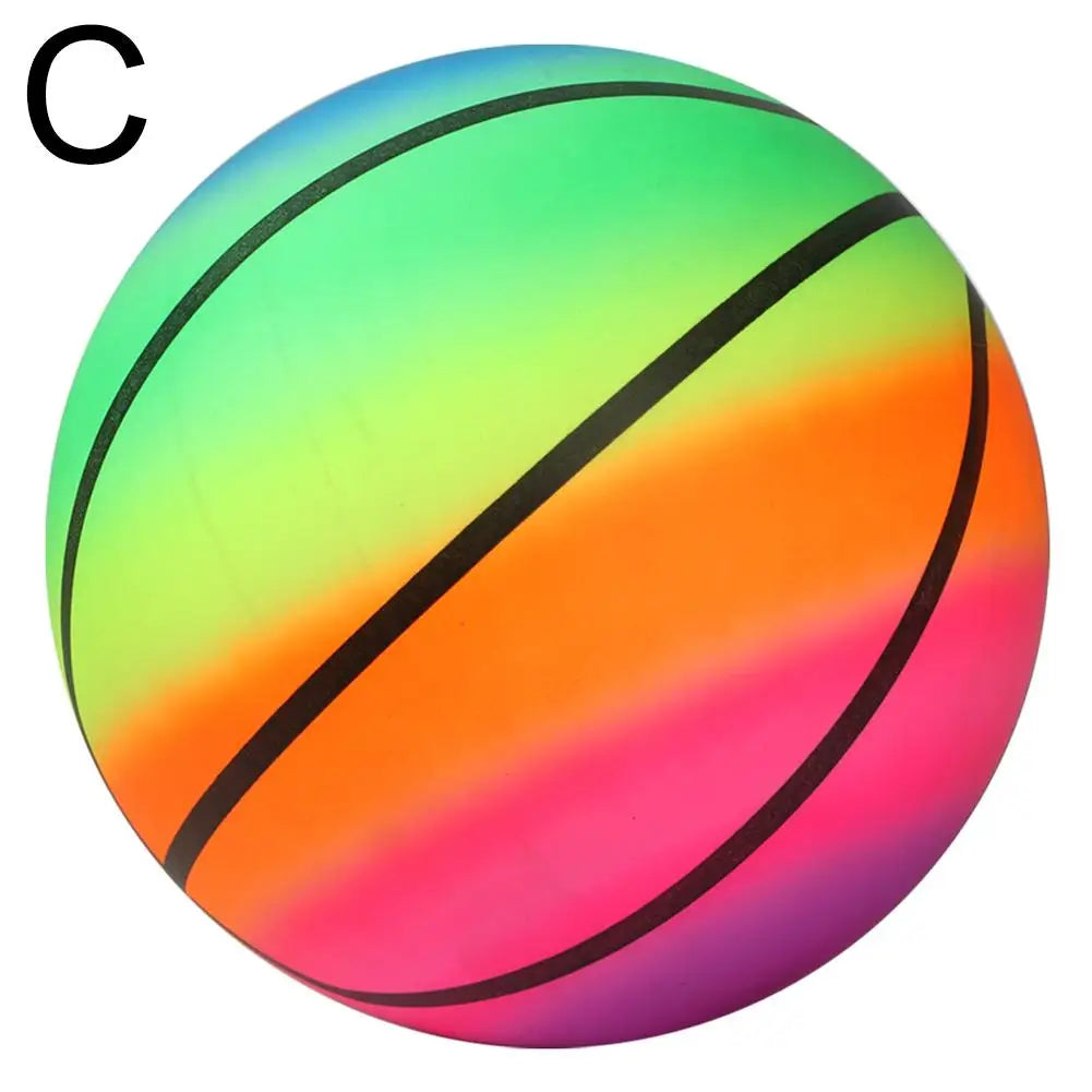 1 Pcs Rainbow Beach Ball Inflatable Summer Beach Ball Game Rubber Pool Net Kids Garden Volleyball Beach Toy Rainbow Swim T2J8