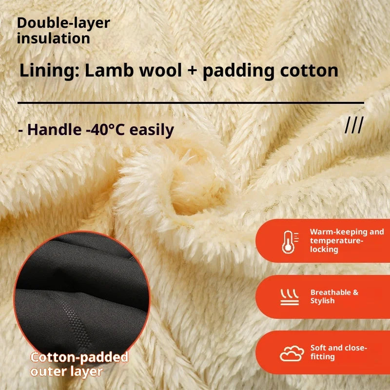 Smart USB Controlled Heated Fleece Lined Winter Pants Electric Thermal Warm Pants Lamb Velvet Heating Trousers Motorcycle Gear