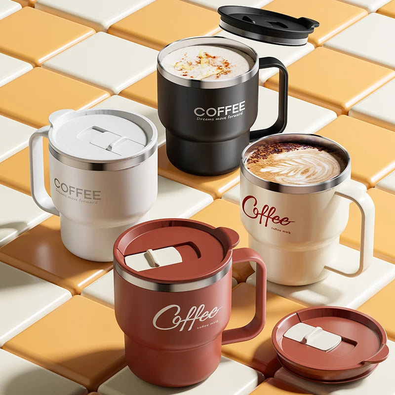 400ML Double Layer Coffee Mug 304 Stainless Steel Sealed Drinking Cup For Cold And Hot Water Insulated Milk Coffee Cup Drinkware