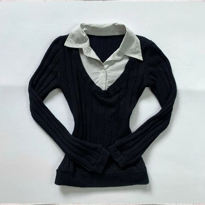 Black Swan Graphic Print Women Sweet Cute Turtleneck Knitted Sweater Y2K Style Winter Harajuku High Street Casual Warm Pullover