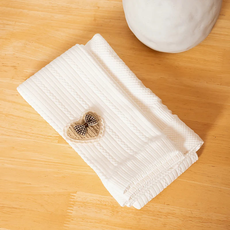 Princess Girl Wavy Cable Knit Cropped Pants With Side Love Bow Heart Lace Trim Tight Soft Comfortable Student Baby Kids Leggings