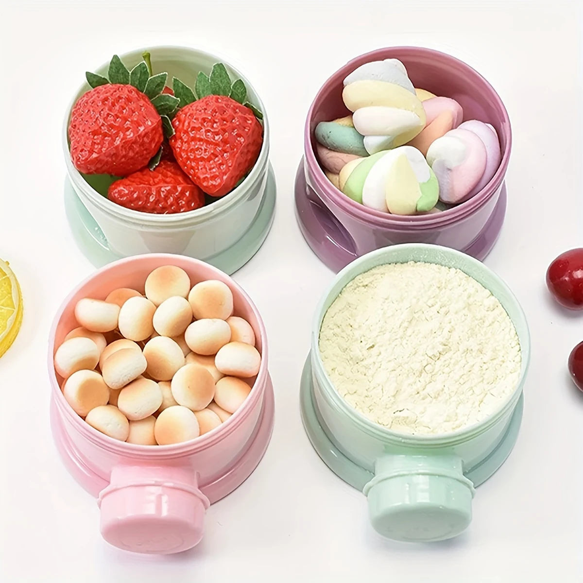 Large Capacity Baby Milk Powder Container with Strap, Baby Formula Dispenser, Stackable Food Storage Box, Portable Snack Box