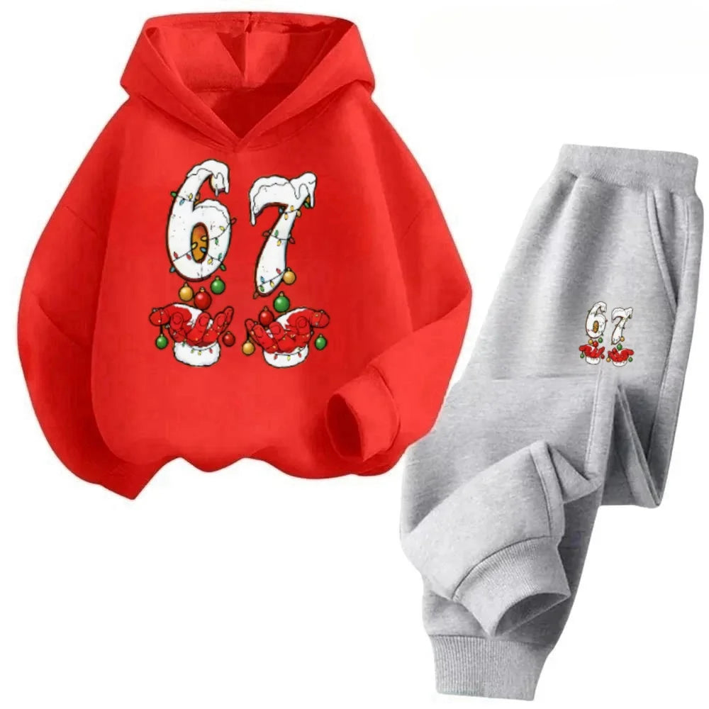 4-13Y 67 Skin-Friendly Kids Suit Hypoallergenic Cotton 2Pcs Playwear Free Shipping 2026 Children's Comfortable Sweatshirt Set